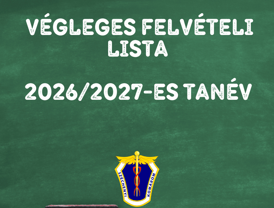 Végleges felvételi lista 2026/2027-es tanév – információk a beiratkozásról