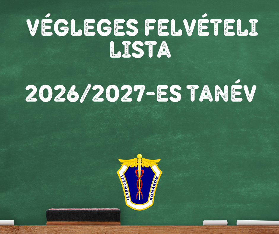 Végleges felvételi lista 2026/2027-es tanév – információk a beiratkozásról