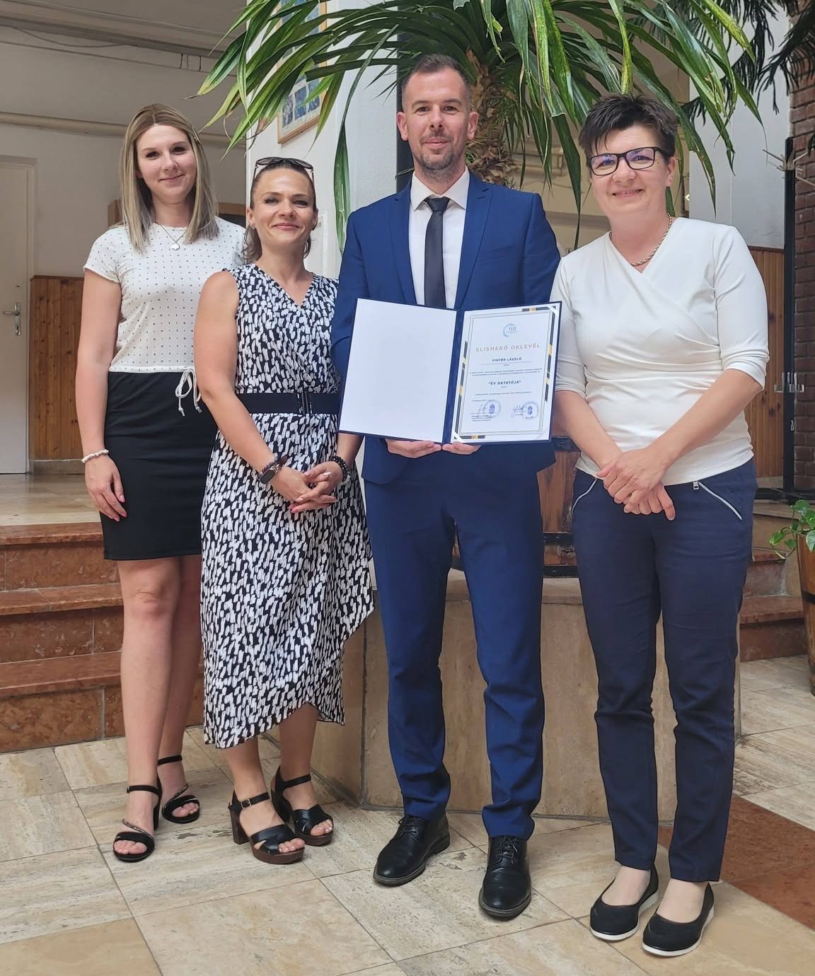 Pintér László elnyerte a Tatabányai Szakképzési Centrum „Év oktatója” elismerését