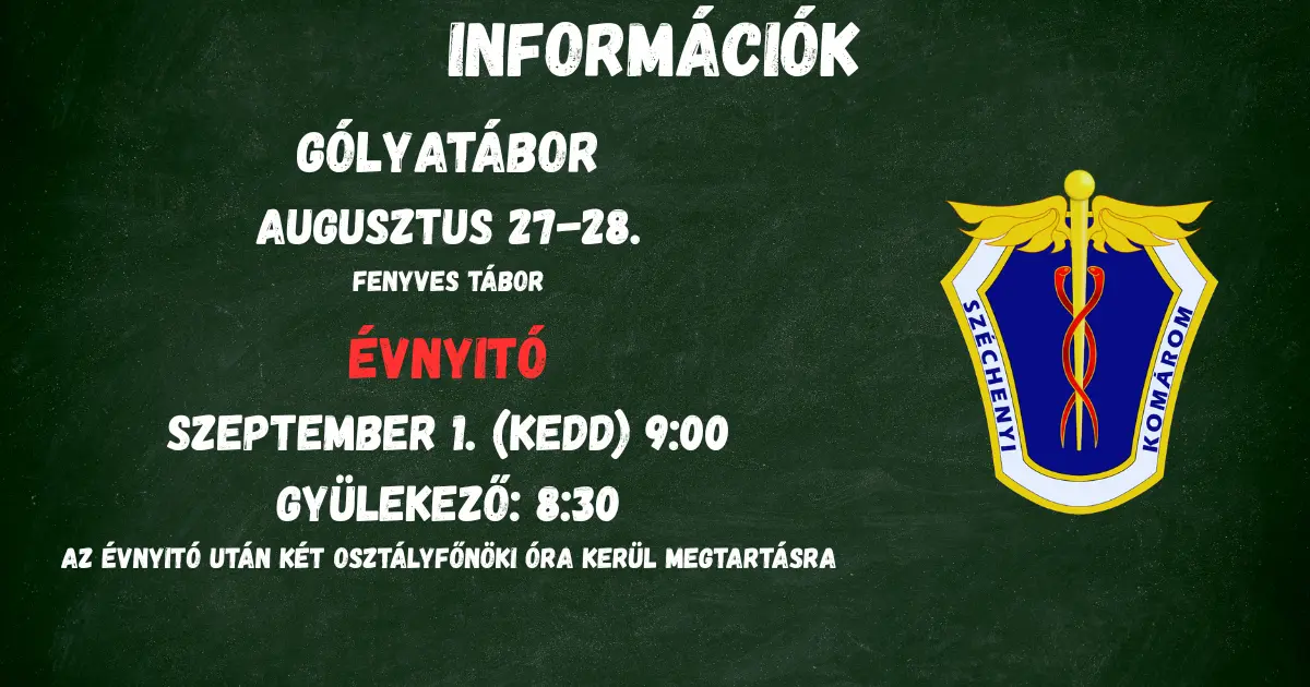 Fontos információk a 2026/2027-es tanévkezdésről